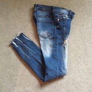 Denim Co. Blue Stretch Ripped Jeans